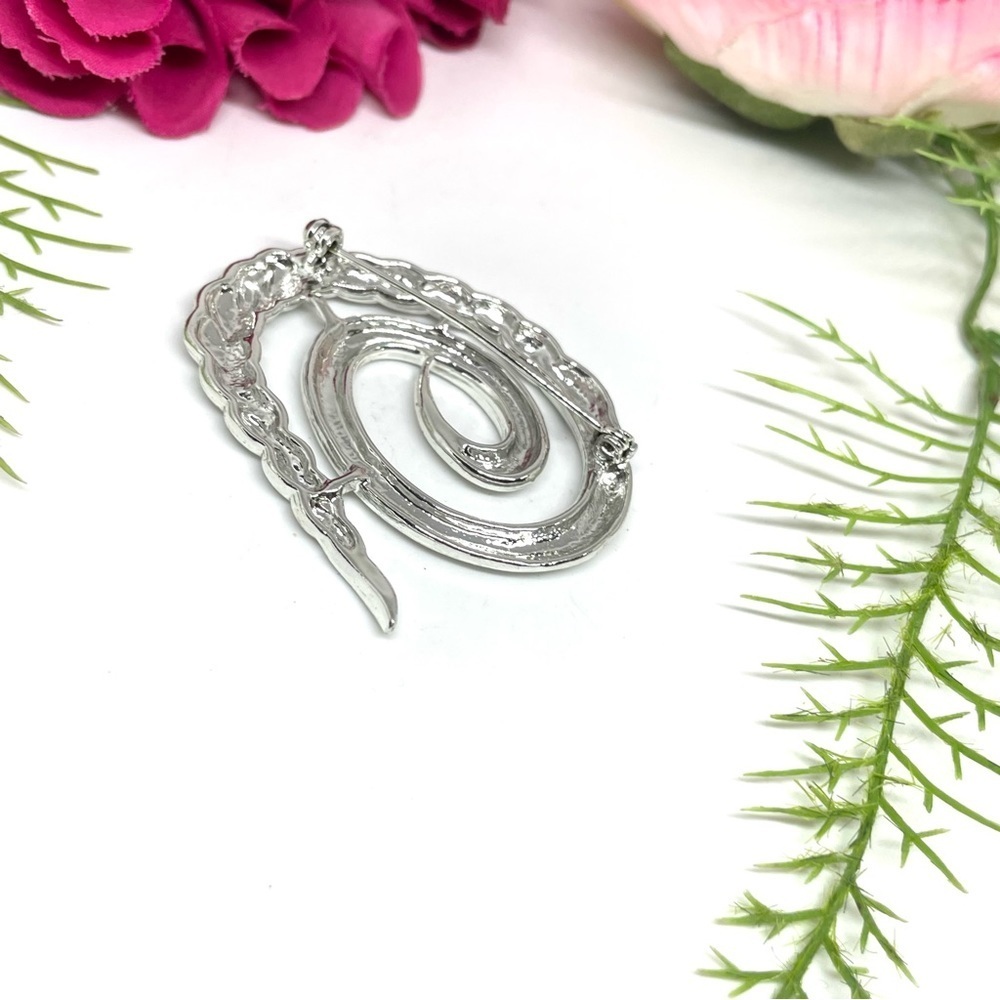 VINTAGE⚜️Chignon Spiral Twist Silver Brooch - Picture 4 of 5